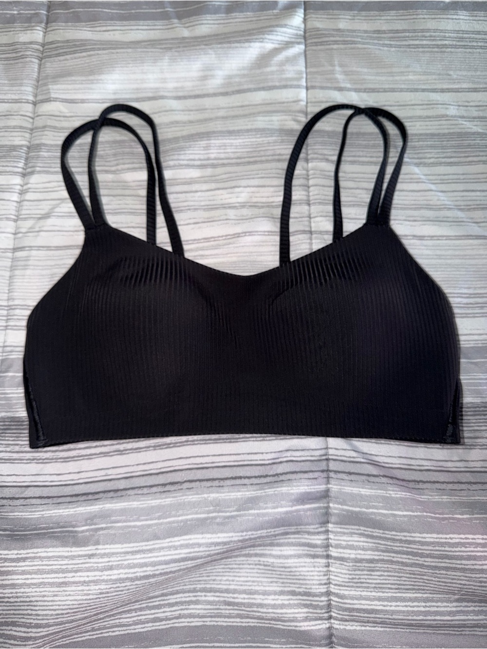 lululemon athletica Black Ribbed Double-Strap Bralette